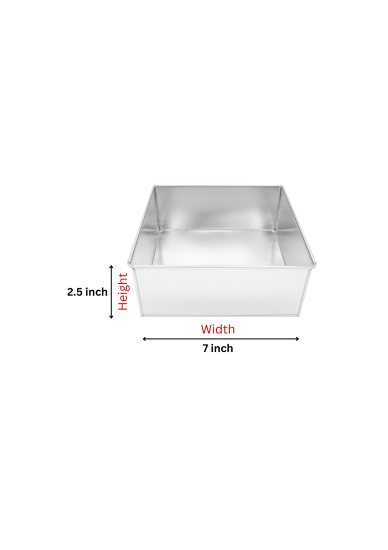 Alumium Cake Tin Square - 7inch (H - 2.5 inch)